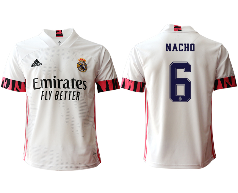 Men 2020-2021 club Real Madrid home aaa version #6 white Soccer Jerseys